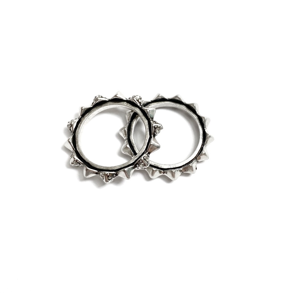 House of Harlow Spiked Ring Set in Silver